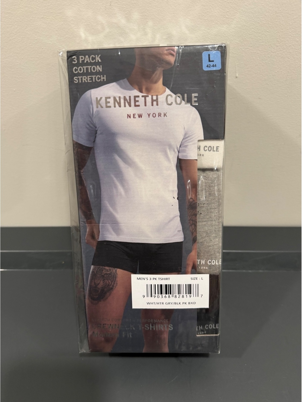 Kenneth Cole New York Mens Crew Neck T-Shirts 3-Pack White Gray Black New Size M